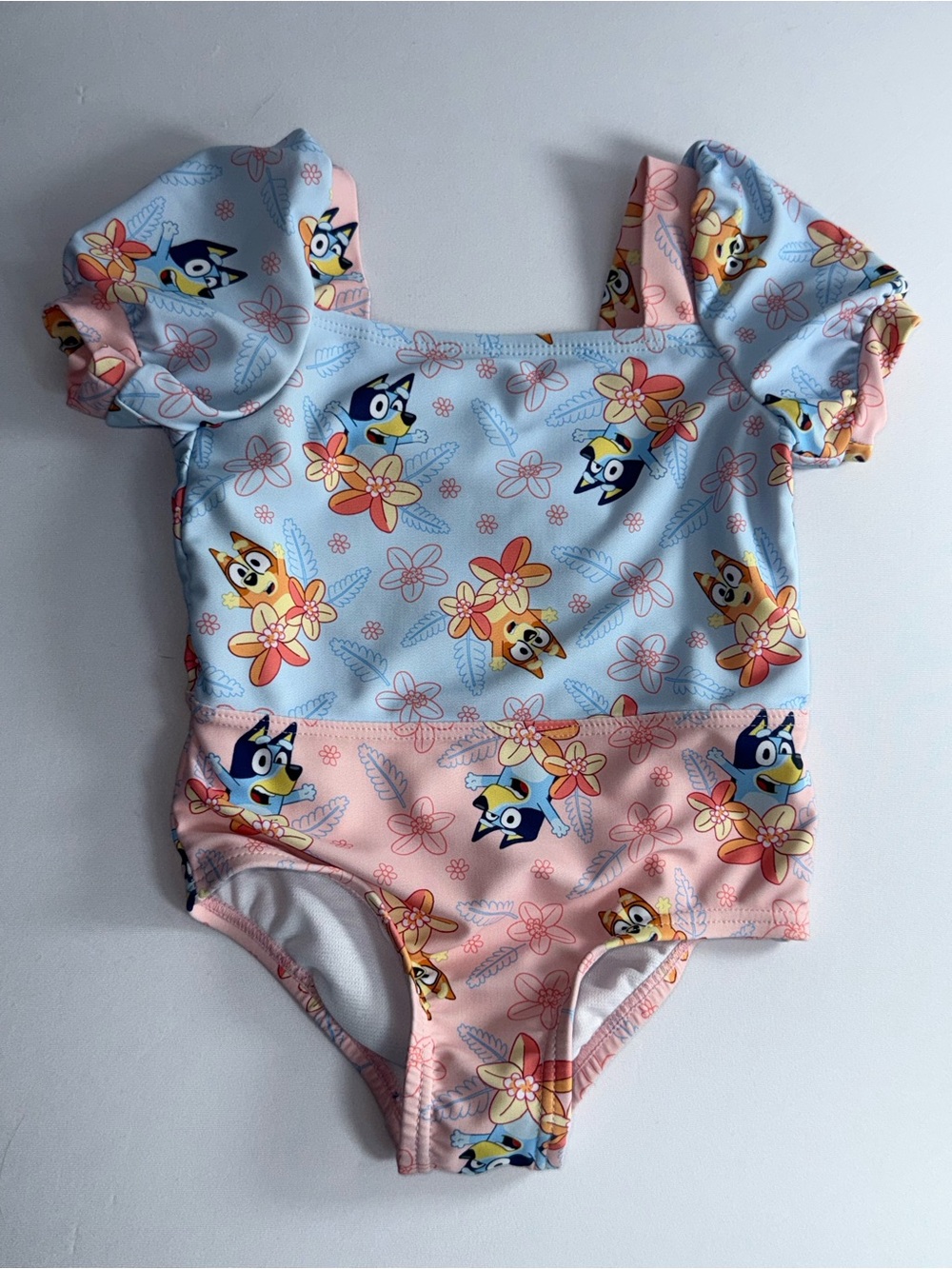 Bluey 12M Bluey & Bingo Toddler Girl’s One-Piece Tropical Print Swimsuit